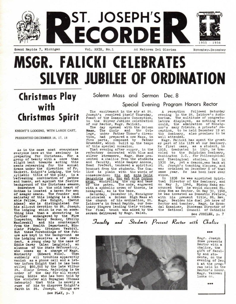 1955 1956 Recorder Nov Dec Front Page