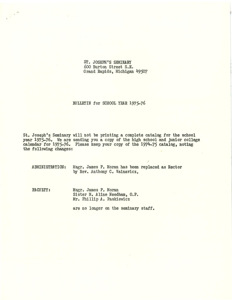 SJS Bulletin for 1975-76 - cover